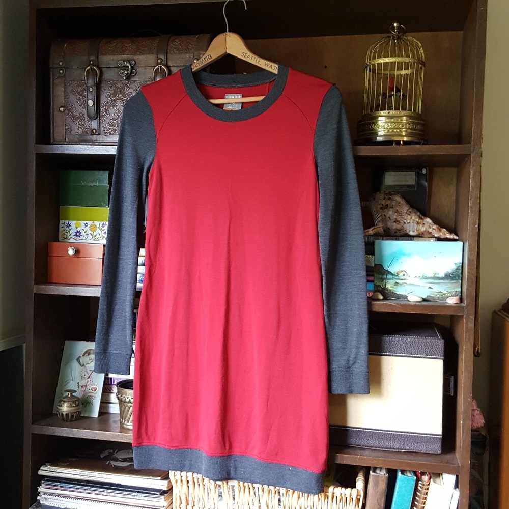 Icebreaker merino wool sweater dress long sleeve